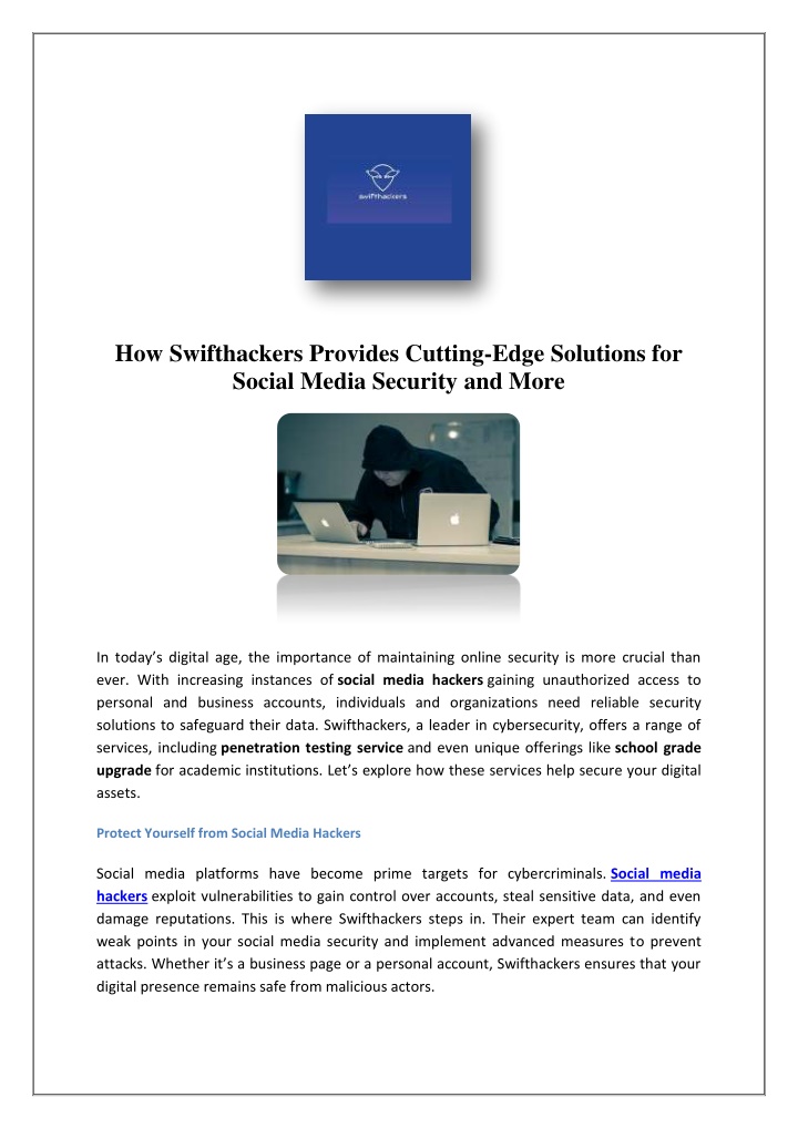 how swifthackers provides cutting edge solutions