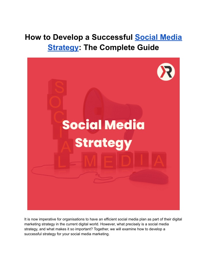 how to develop a successful social media strategy