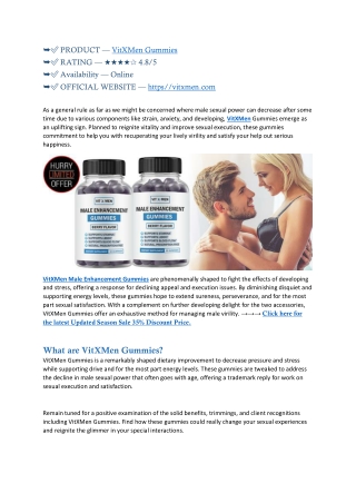 product vitxmen gummies rating 4 8 5 availability