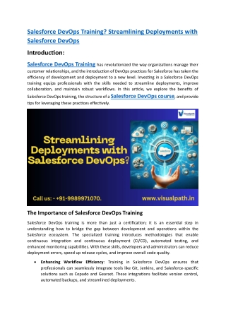 salesforce devops training streamlining