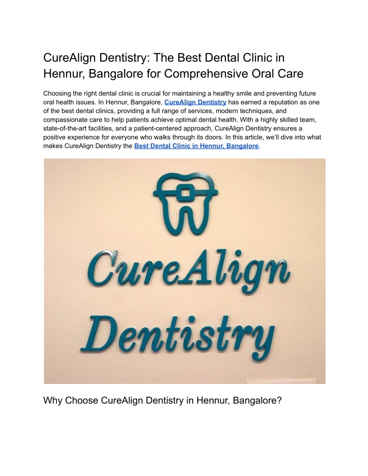 curealign dentistry the best dental clinic