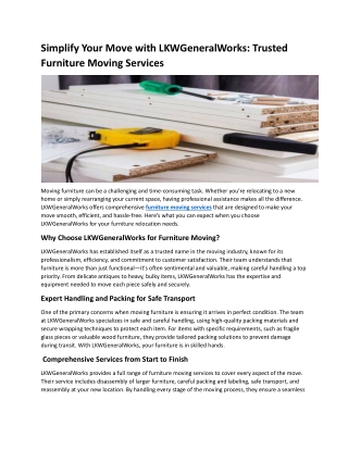 simplify your move with lkwgeneralworks trusted