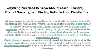 everything you need to know about bleach cleaners
