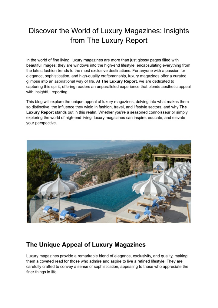 discover the world of luxury magazines insights