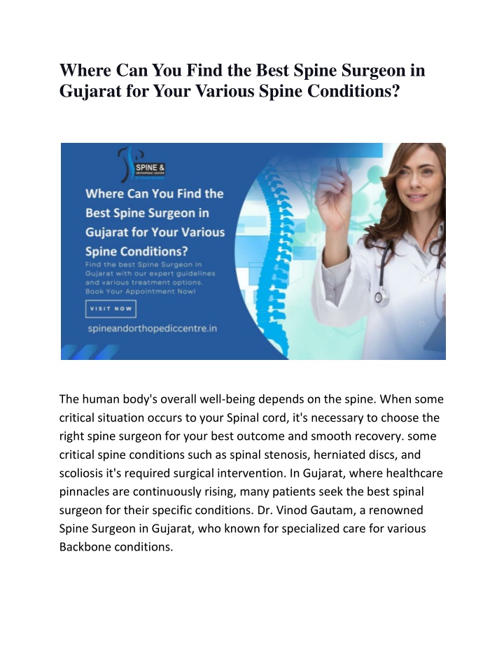 where can you find the best spine surgeon