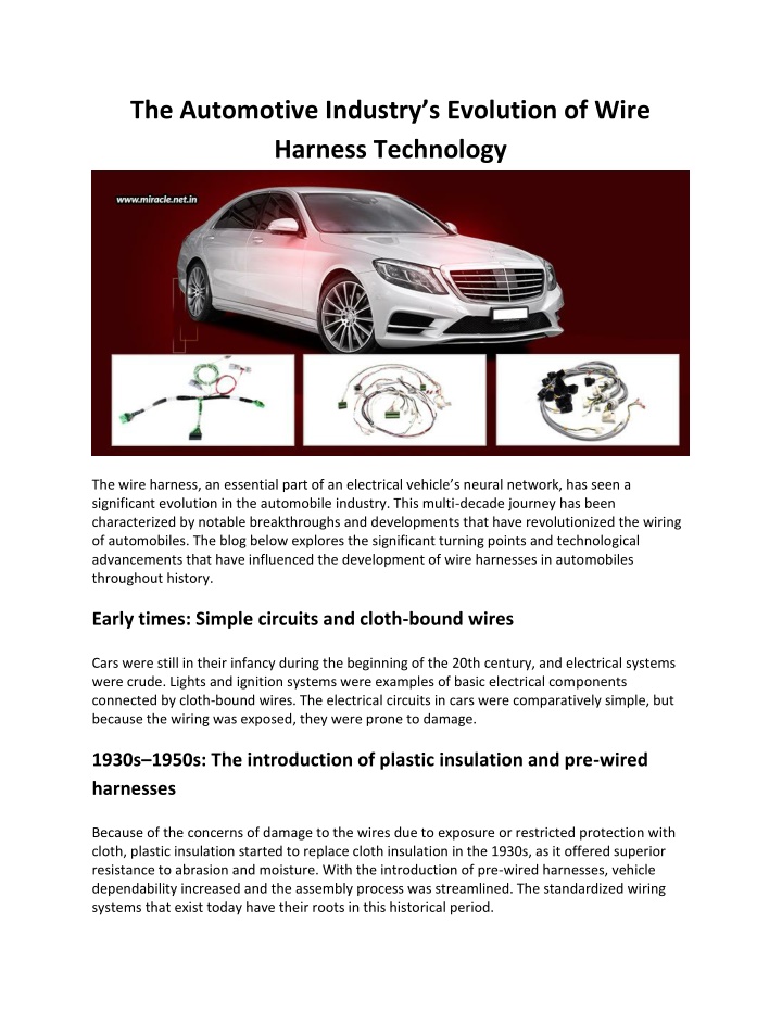 the automotive industry s evolution of wire