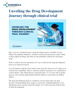 Unveiling the Drug Development Journey through clinical trial