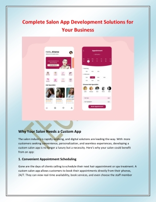 complete salon app development solutions for your