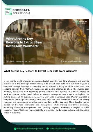 what are the key reasons to extract beer data