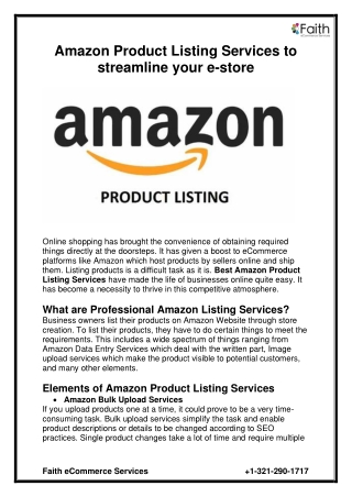 amazon product listing services to streamline