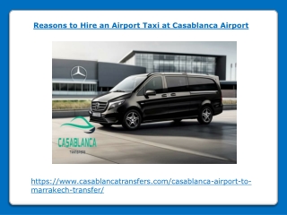 Reasons to Hire an Airport Taxi at Casablanca Airport