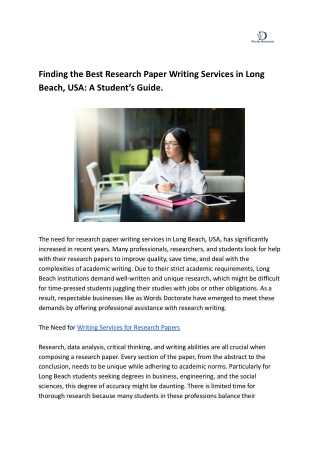 Finding the Best Research Paper Writing Services in Long Beach, USA_ A Student’s Guide