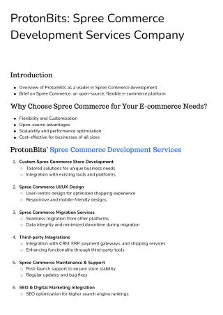 ProtonBits Spree Commerce Development Services Company