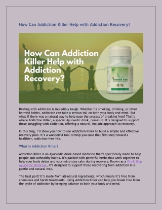 How Can Addiction Killer Help with Addiction Recovery?