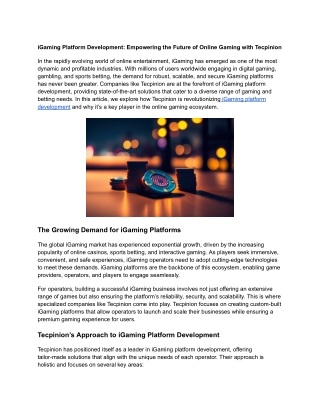igaming platform development empowering