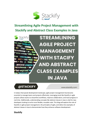 Streamlining Agile Project Management with Stacify and Abstract Class Examples in Java.docx