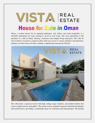 House for Sale in Oman