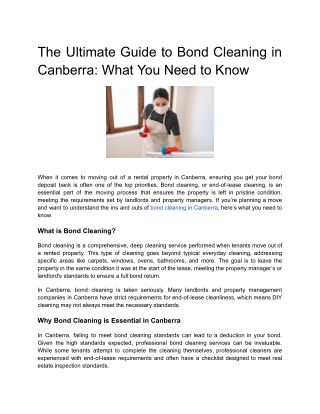 The Ultimate Guide to Bond Cleaning in Canberra_ What You Need to Know