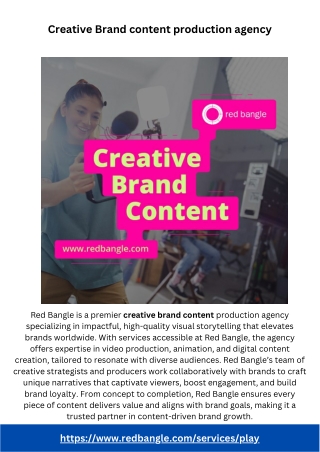 Creative Brand content production agency