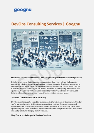 devops consulting services goognu