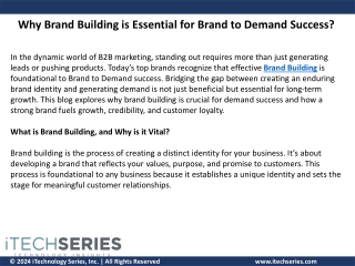 Why Brand Building is Essential for Brand to Demand Success