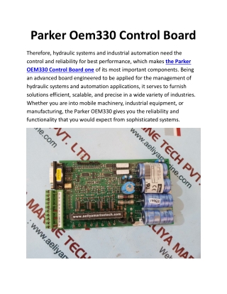parker oem330 control board