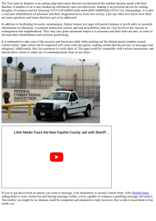 the text app for inmates is an cutting edge