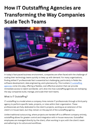 How IT Outstaffing Agencies are Transforming the Way Companies Scale Tech Teams