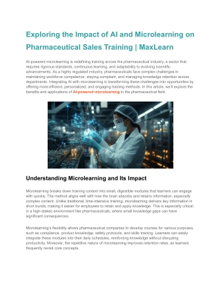 exploring the impact of ai and microlearning on
