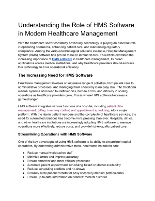 understanding the role of hms software in modern