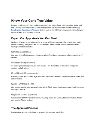 know your car s true value