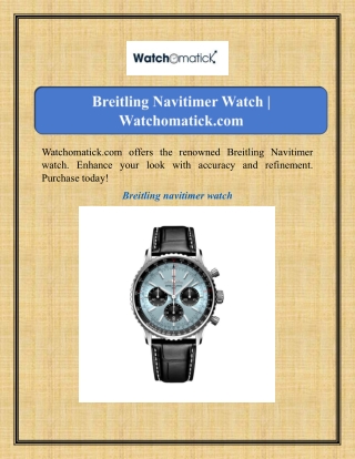 watchomatick com offers the renowned breitling