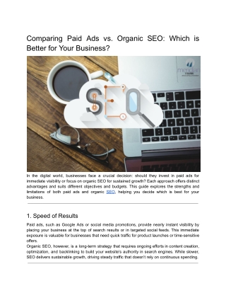 Comparing Paid Ads vs. Organic SEO: Which is Better for Your Business?