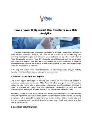 how a power bi specialist can transform your data
