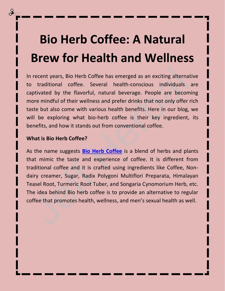 bio herb coffee a natural brew for health