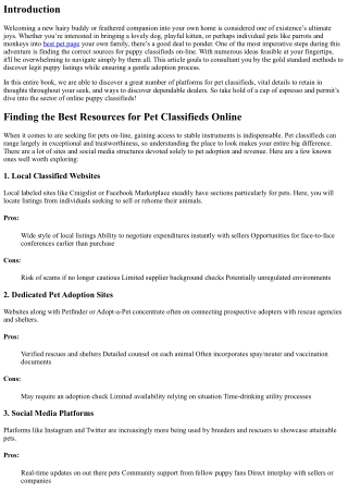 The Best Resources for Pet Classifieds online