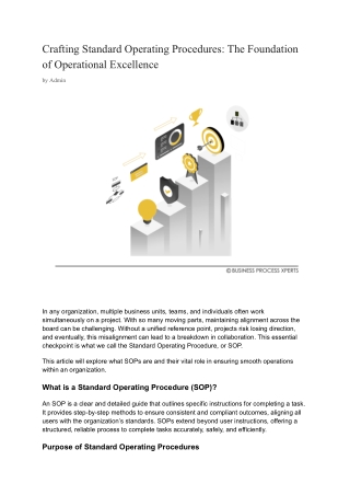 Crafting Standard Operating Procedures: The Foundation of Operational Excellence