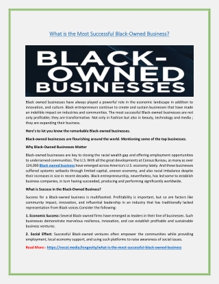 What is the Most Successful Black-Owned Business?