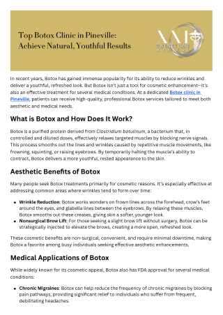 Top Botox Clinic in Pineville Achieve Natural, Youthful Results