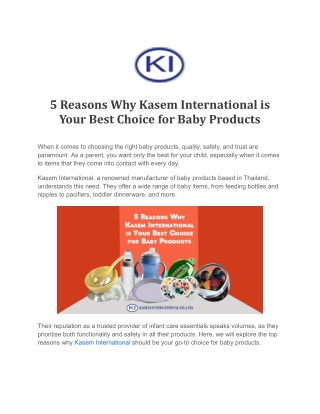 5 Reasons Why Kasem International is Your Best Choice for Baby Products.docx