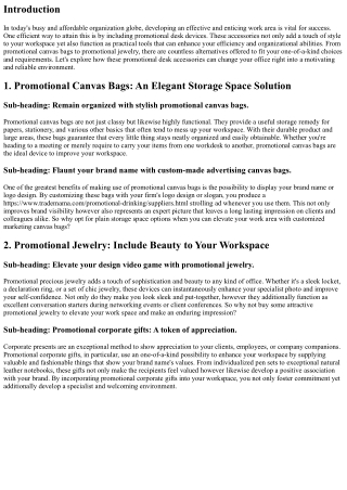 Enhance Your Work Space with Promotional Desk Add-on