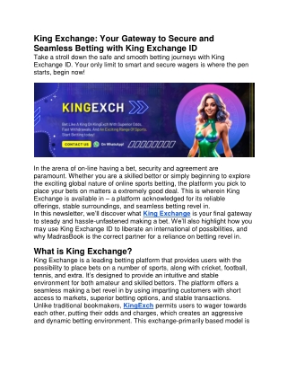 king exchange your gateway to secure and seamless