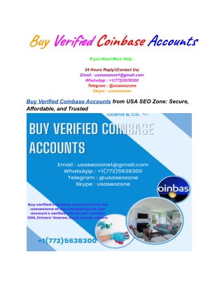 Buy Verified Coinbase Accounts