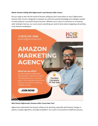 master amazon selling with highonrank s local