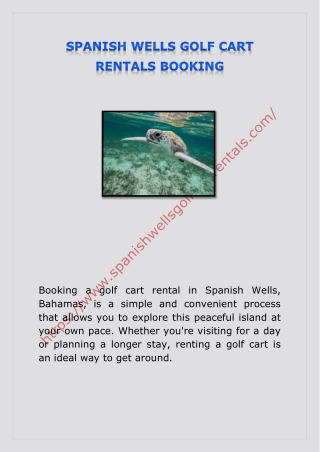 SPANISH WELLS GOLF CART RENTALS BOOKING