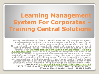 Learning Management System In India – Training Central Solutions Mumbai