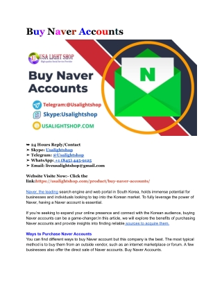 Buy Naver Accounts