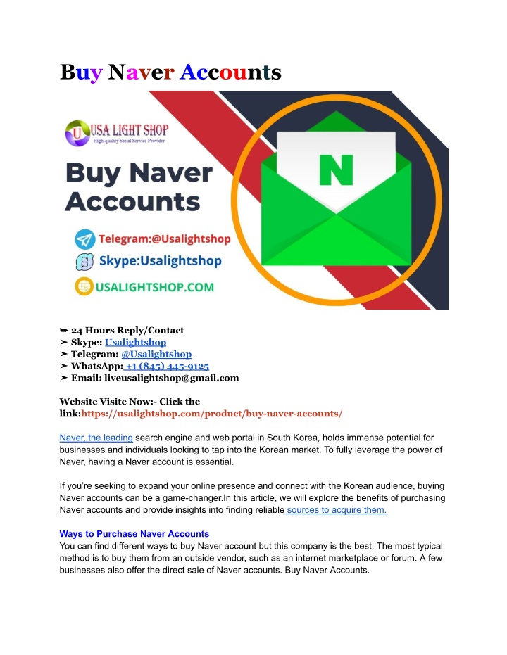 buy naver accounts