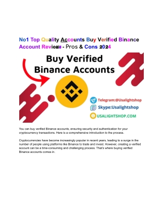 No1  Binance Account