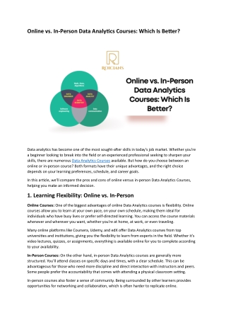 online vs in person data analytics courses which